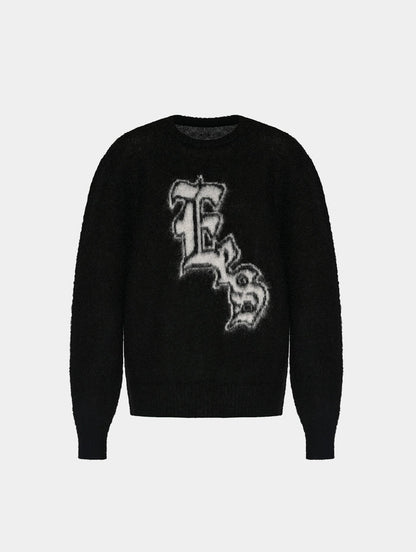 EES BRUSHED MOHAIR SWEATER - BLACK