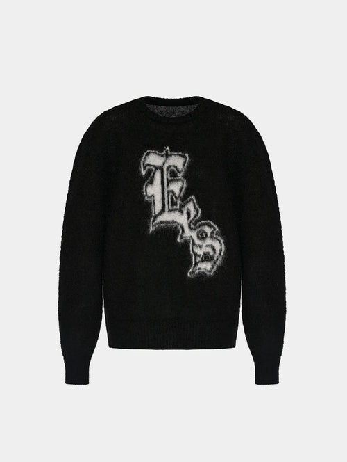 EES BRUSHED MOHAIR SWEATER - BLACK