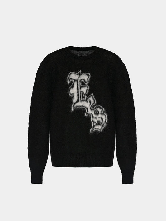 EES BRUSHED MOHAIR SWEATER - BLACK