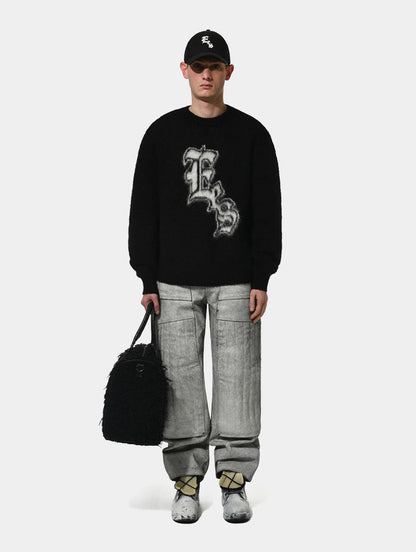 EES BRUSHED MOHAIR SWEATER - BLACK