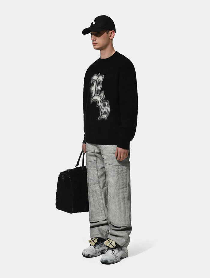 EES BRUSHED MOHAIR SWEATER - BLACK