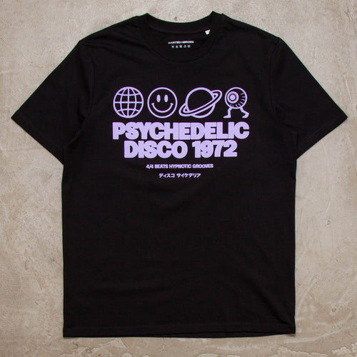Elements Purple Psychedelic Disco 1972  Front Print - Tshirt -Black