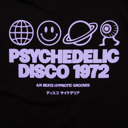Elements Purple Psychedelic Disco 1972  Front Print - Tshirt -Black
