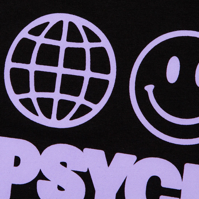 Elements Purple Psychedelic Disco 1972  Front Print - Tshirt -Black