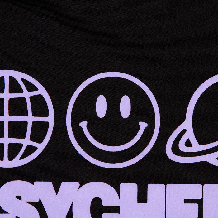 Elements Purple Psychedelic Disco 1972  Front Print - Tshirt -Black