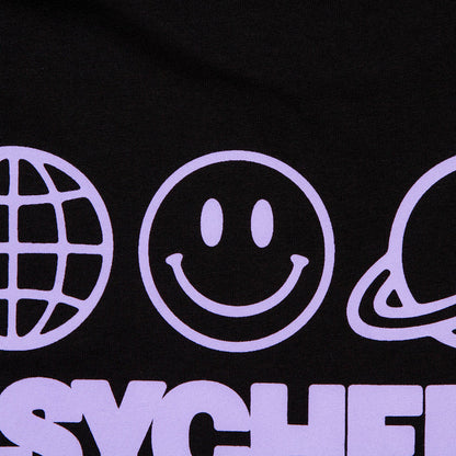 Elements Purple Psychedelic Disco 1972  Front Print - Tshirt -Black