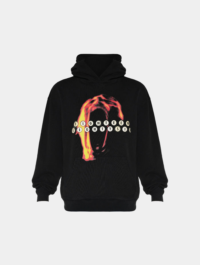 FIRE HEAD HOODIE - BLACK