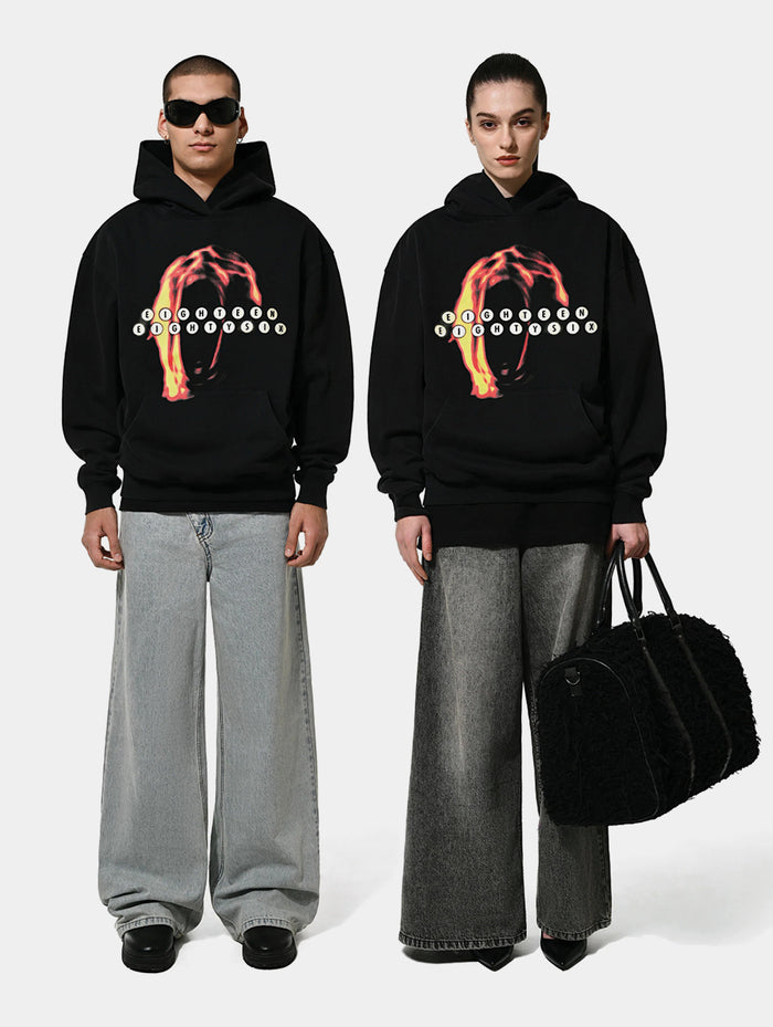 FIRE HEAD HOODIE - BLACK