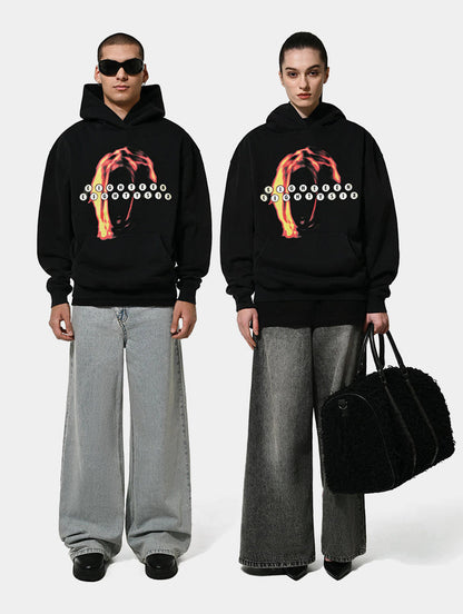 FIRE HEAD HOODIE - BLACK
