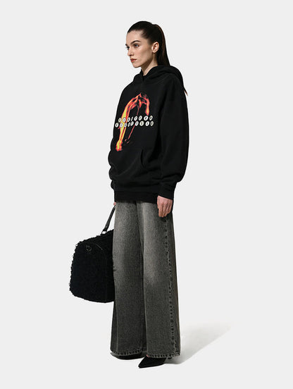FIRE HEAD HOODIE - BLACK