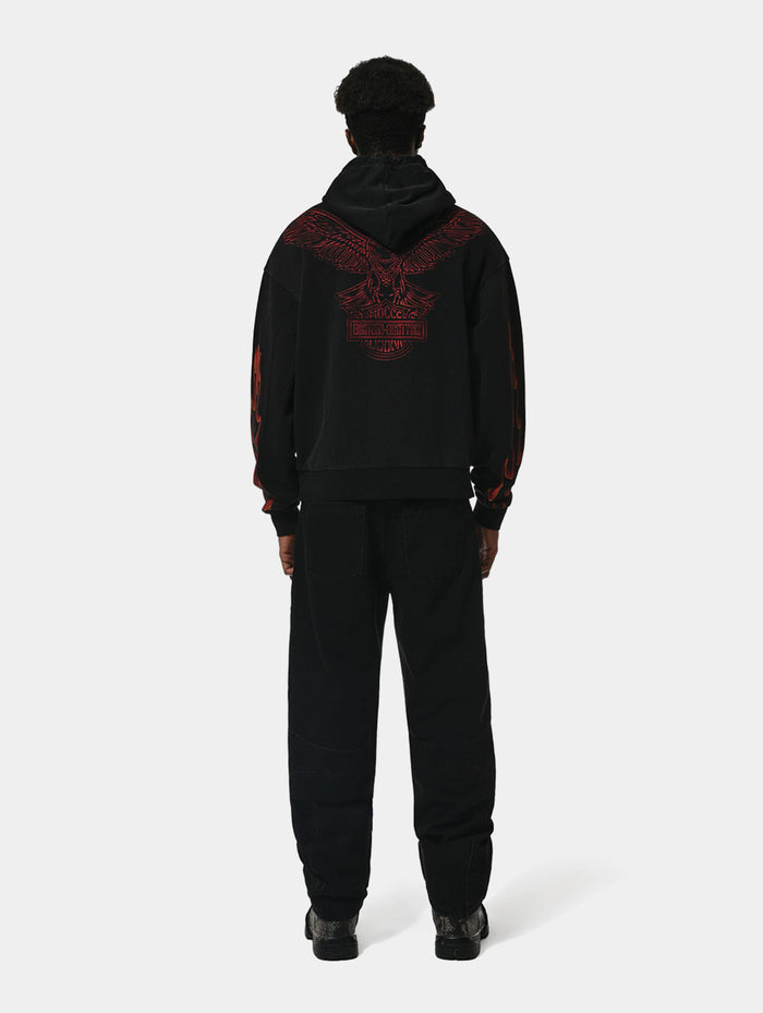 FLAME HOODIE M - BLACK