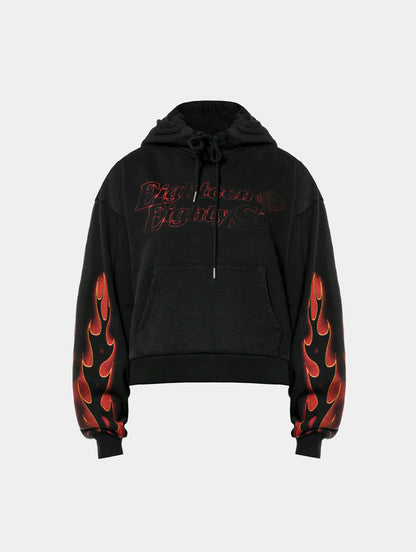 FLAME HOODIE W - BLACK