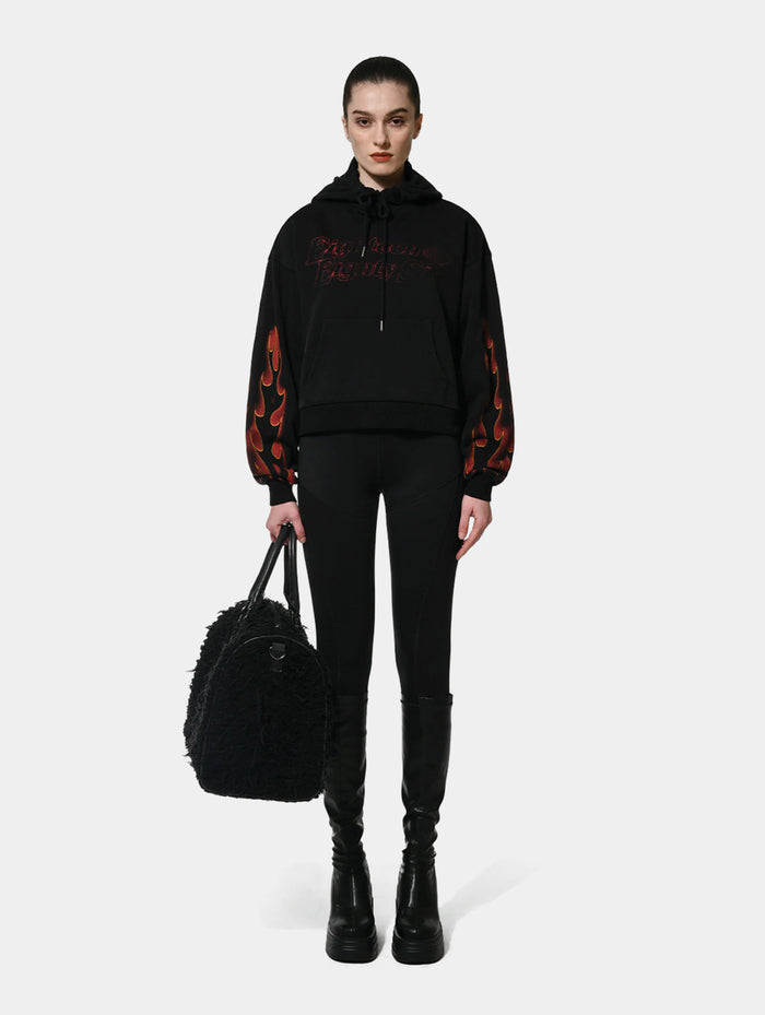 FLAME HOODIE W - BLACK