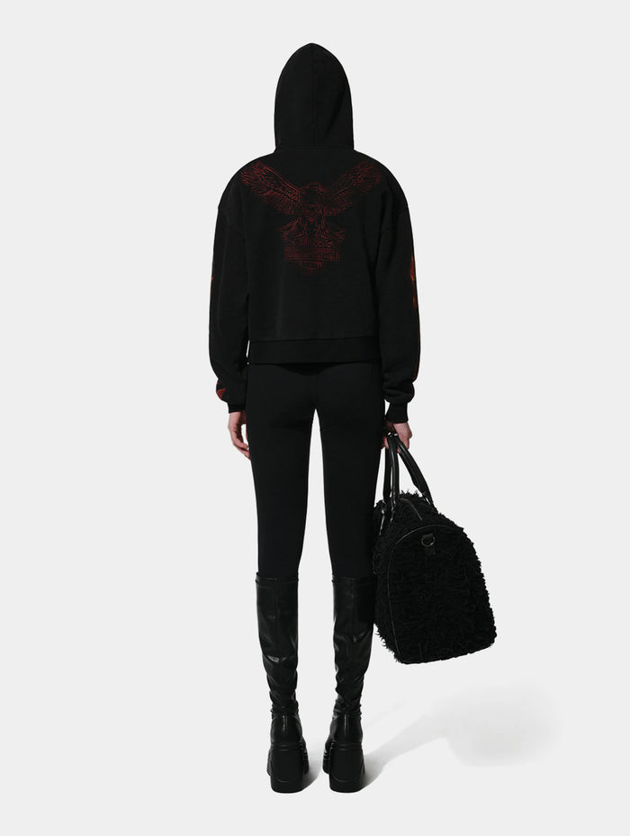 FLAME HOODIE W - BLACK