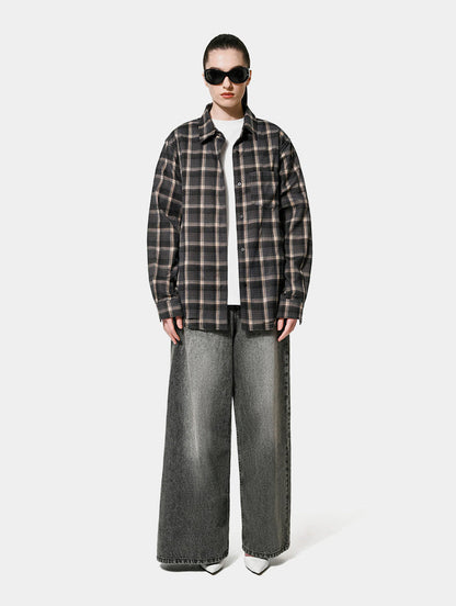 FLANNEL CHECK SHIRT - BLUE