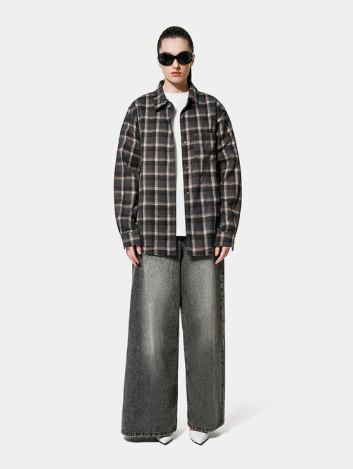FLANNEL CHECK SHIRT - BLUE