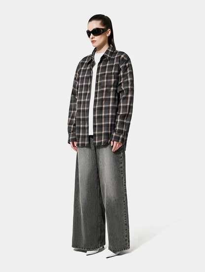 FLANNEL CHECK SHIRT - BLUE