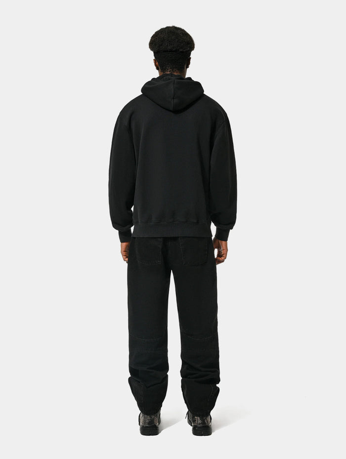 FLOWER EYE ZIP HOODIE - BLACK
