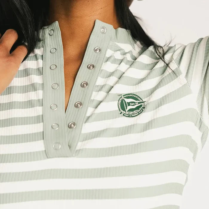 Fore All Marlin L/S Crew Top - Sea Stripes