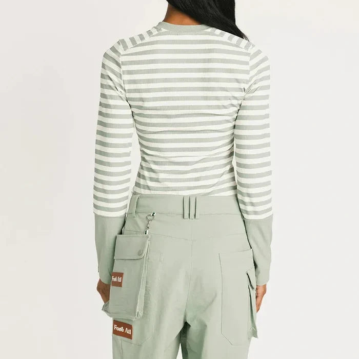 Fore All Marlin L/S Crew Top - Sea Stripes