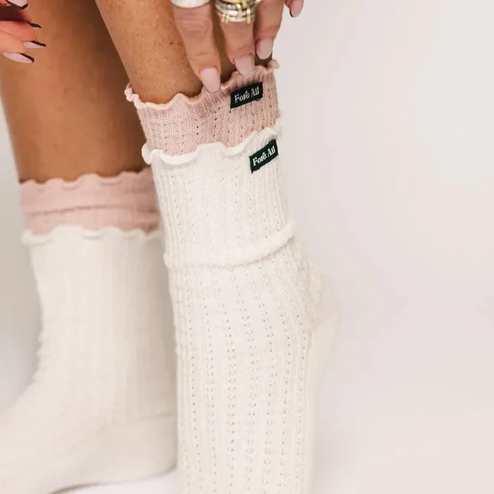 Fore All Reef Ruffle Sock - Cream