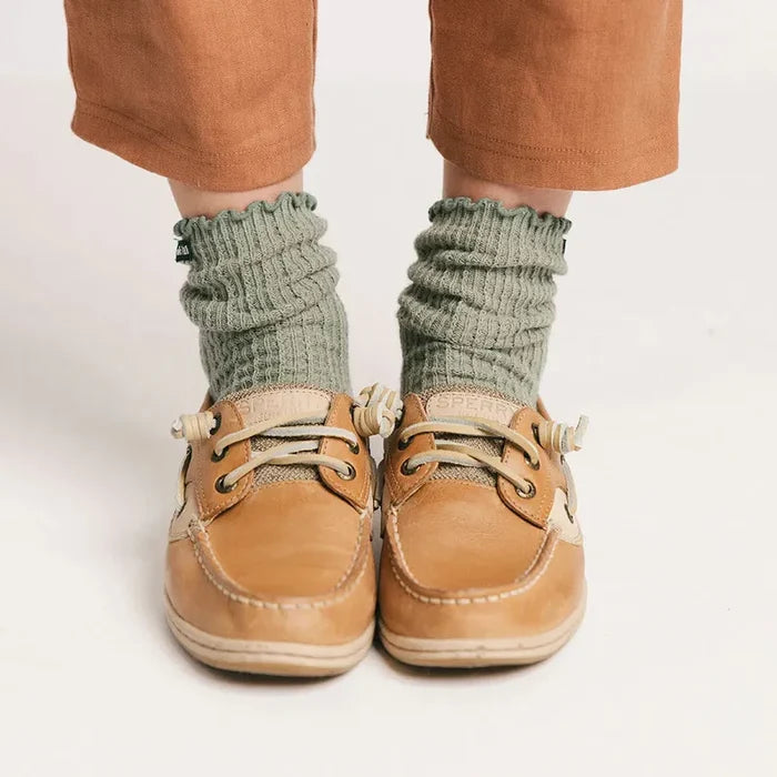 Fore All Reef Ruffle Sock - Sea Green