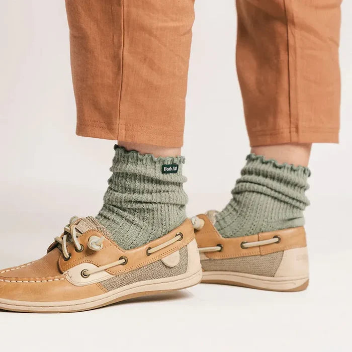 Fore All Reef Ruffle Sock - Sea Green