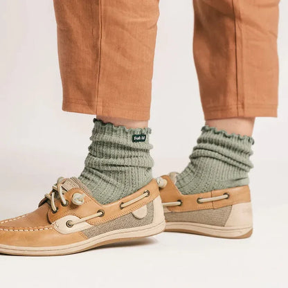 Fore All Reef Ruffle Sock - Sea Green