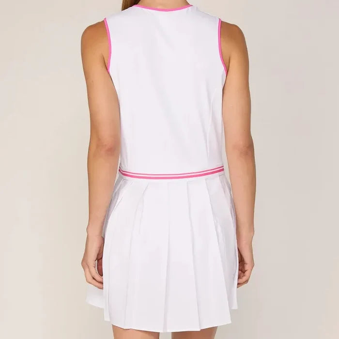 G Lifestyle Zip Dress - White/Pink