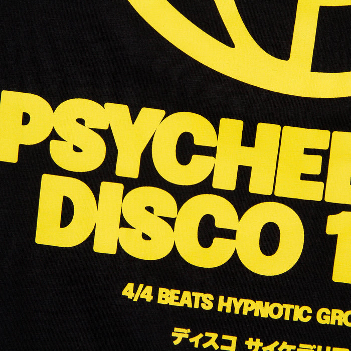 Global Psychedelic Disco 1972 Yellow Back Print - Tshirt - Black