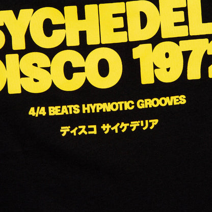 Global Psychedelic Disco 1972 Yellow Back Print - Tshirt - Black