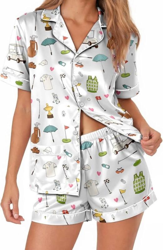 Golf Pajama Set - S/S & Shorts - Multi