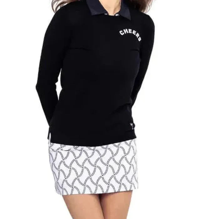 Golftini Cheers Crewneck Sweater - Black/White