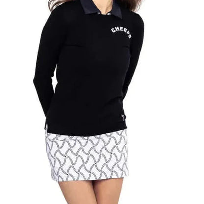 Golftini Cheers Crewneck Sweater - Black/White