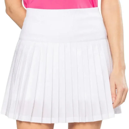 Golftini Flirty Varsity Pleat Skort - White