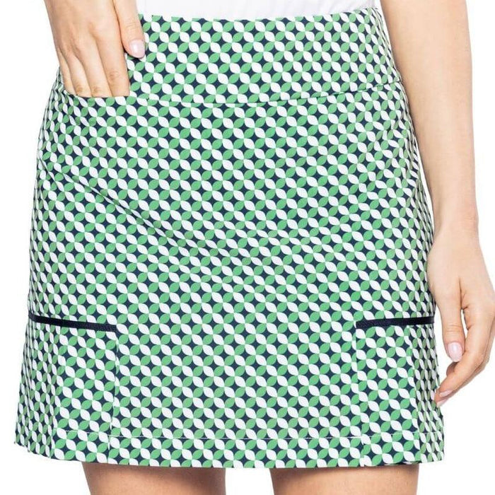 Golftini Goes Augusta Performance Skort - Green/White