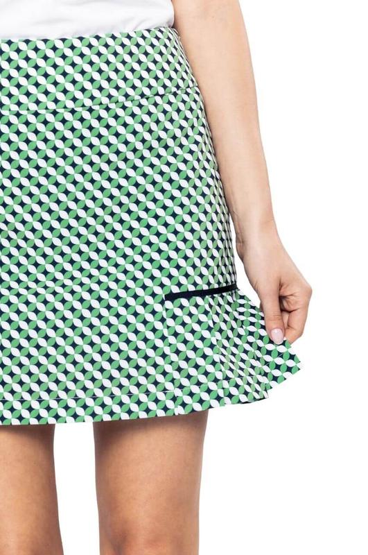Golftini Goes Augusta Performance Skort - Green/White