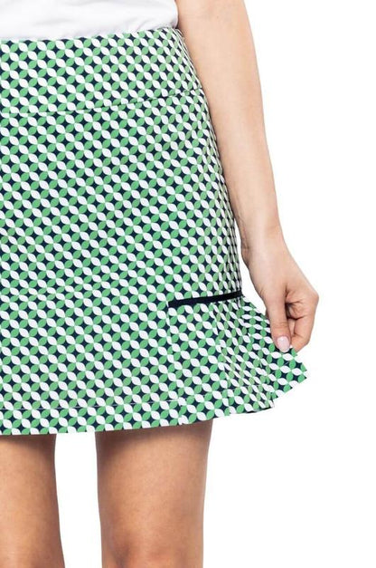 Golftini Goes Augusta Performance Skort - Green/White