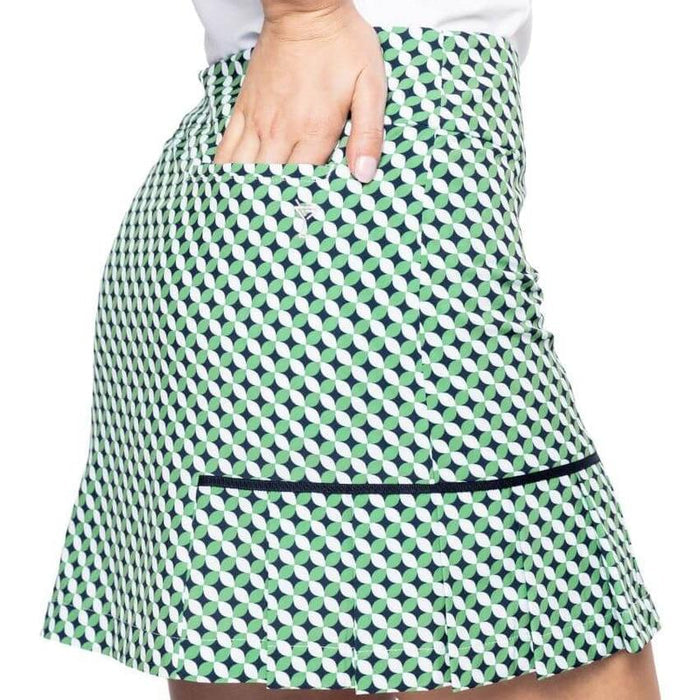 Golftini Goes Augusta Performance Skort - Green/White