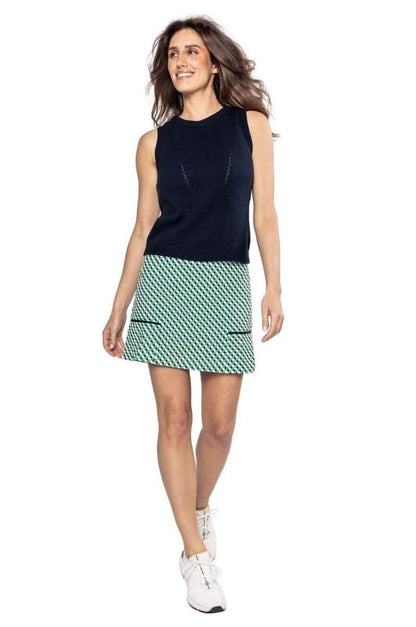 Golftini Goes Augusta Performance Skort - Green/White