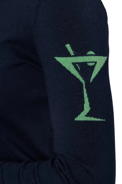 Golftini Martini Crewneck Sweater - Navy/Green