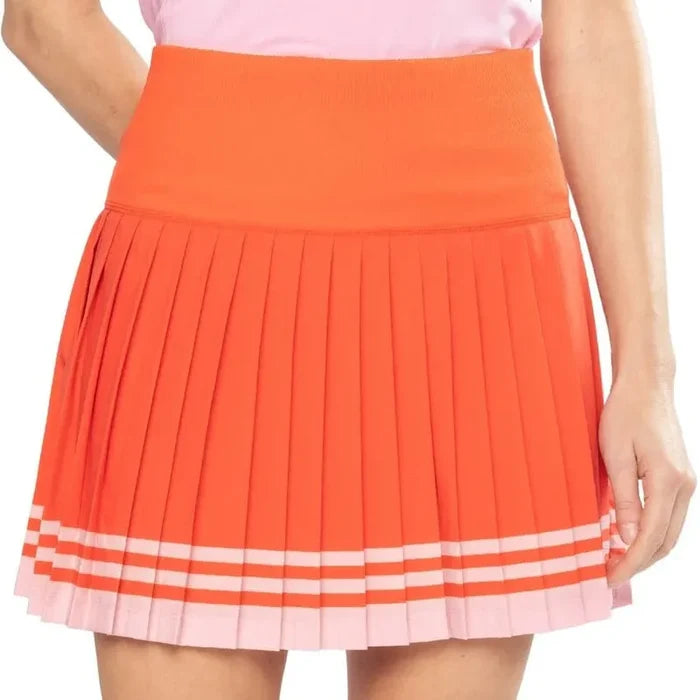 Golftini Playful Varsity Pleat Skort - Orange