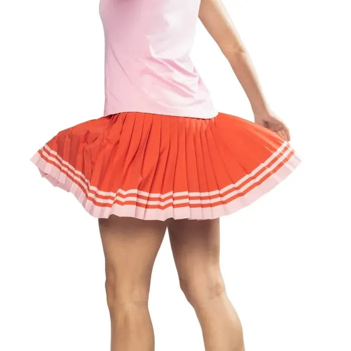 Golftini Playful Varsity Pleat Skort - Orange