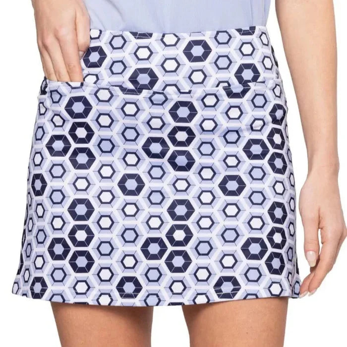 Golftini Ship Wrecked Pull-On Skort - Navy/Blue/White