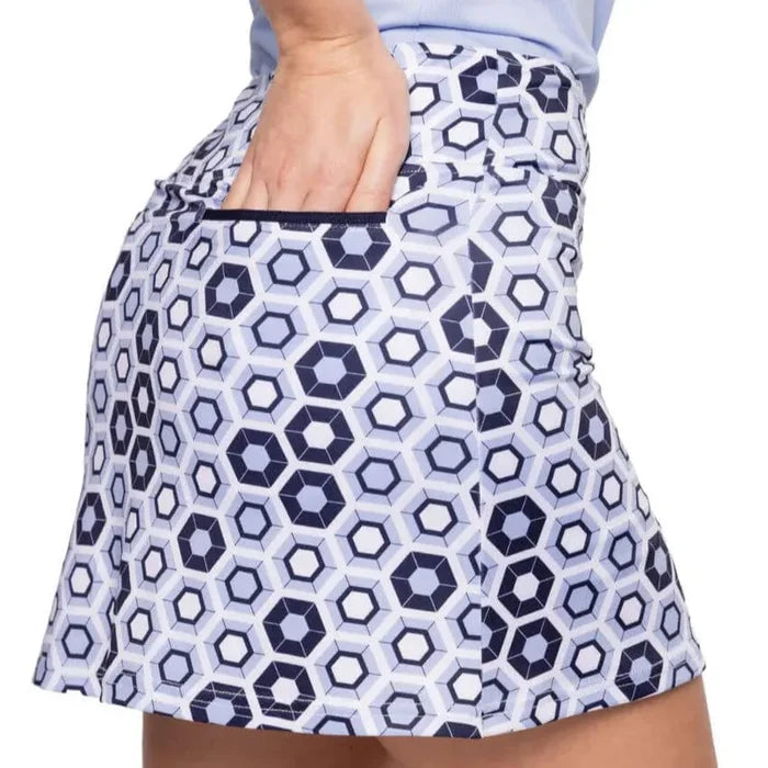 Golftini Ship Wrecked Pull-On Skort - Navy/Blue/White