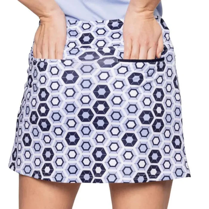 Golftini Ship Wrecked Pull-On Skort - Navy/Blue/White