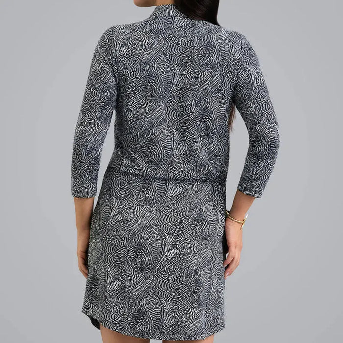 IBKUL Stephanie 3/4 Sleeve Dress - Black/White