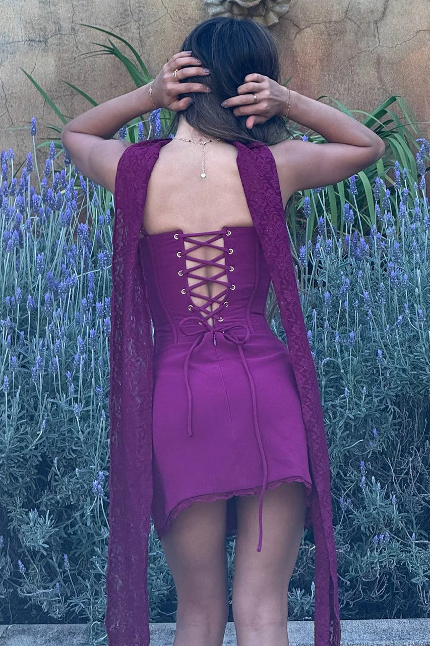 Starla Mini Dress - Plum