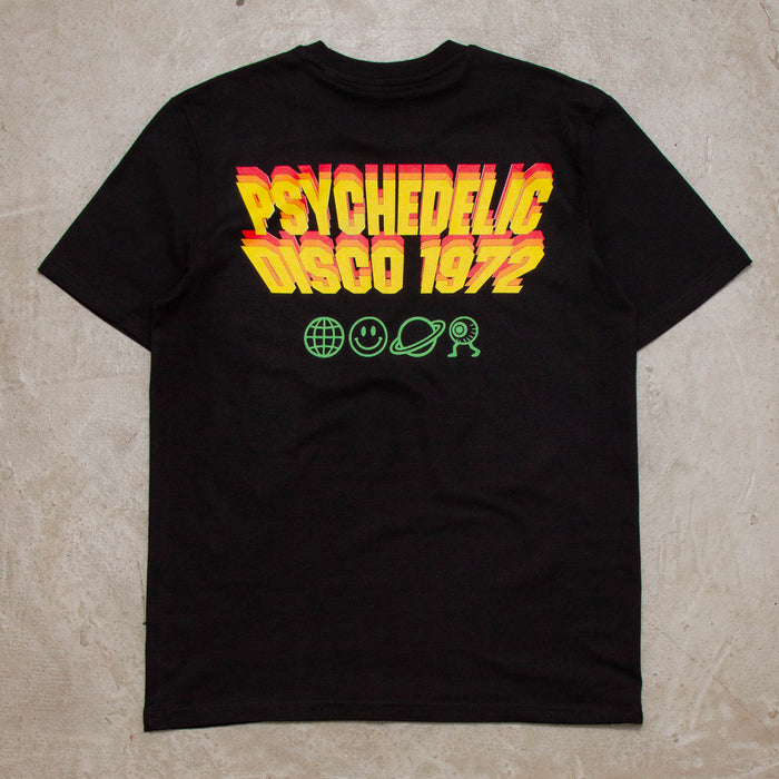Invader Psychedelic Disco 1972 Back Print - Tshirt - Black