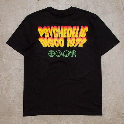 Invader Psychedelic Disco 1972 Back Print - Tshirt - Black